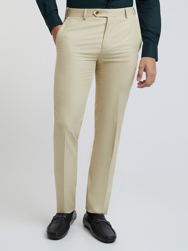 Men Slim Fit Brown Trouser