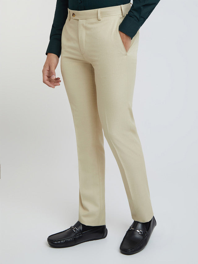 Men Slim Fit Brown Trouser
