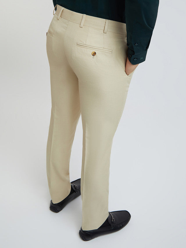 Men Slim Fit Brown Trouser