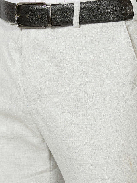 Raymond Men Grey Slim Fit Solid Trouser