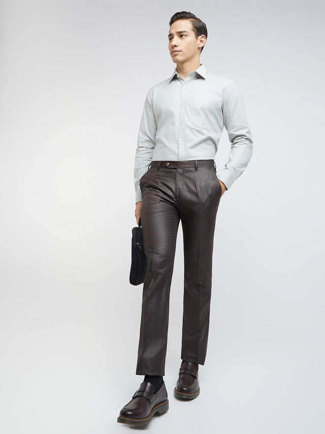 Men Contemporary Fit Blue Trouser