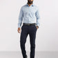 Raymond Blue Solid Slim Fit Polyester Blend Trouser