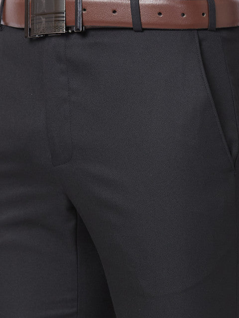 Raymond Men Black Slim Fit Solid Trouser