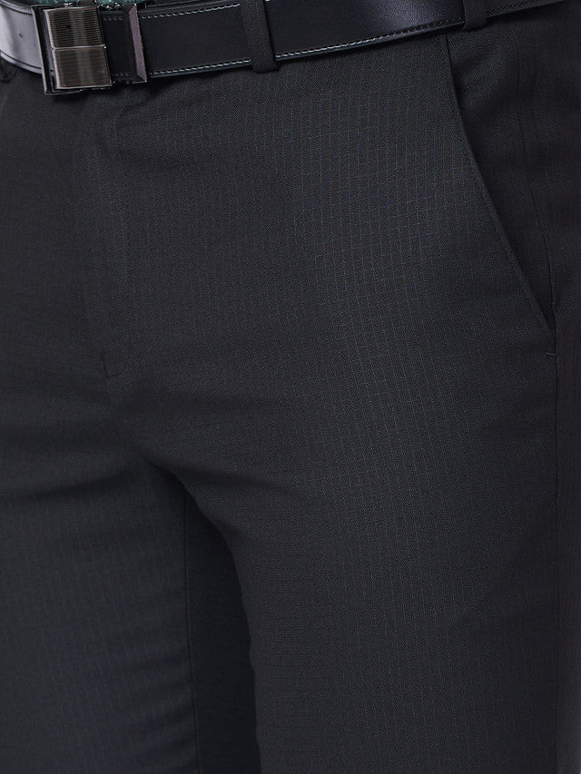 Raymond Black Structure Slim Fit Polyester Blend Trouser