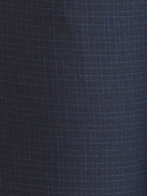 Raymond Men Blue Checks Slim Fit Polyester Blend Trouser