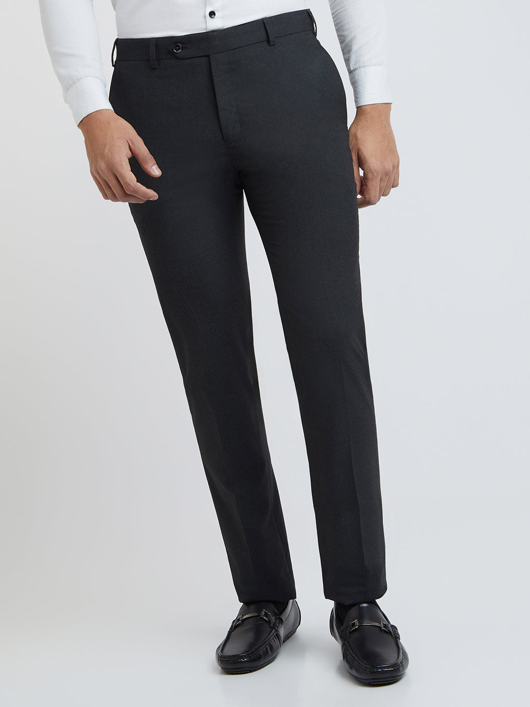Raymond Men Grey Slim Fit Solid Trouser