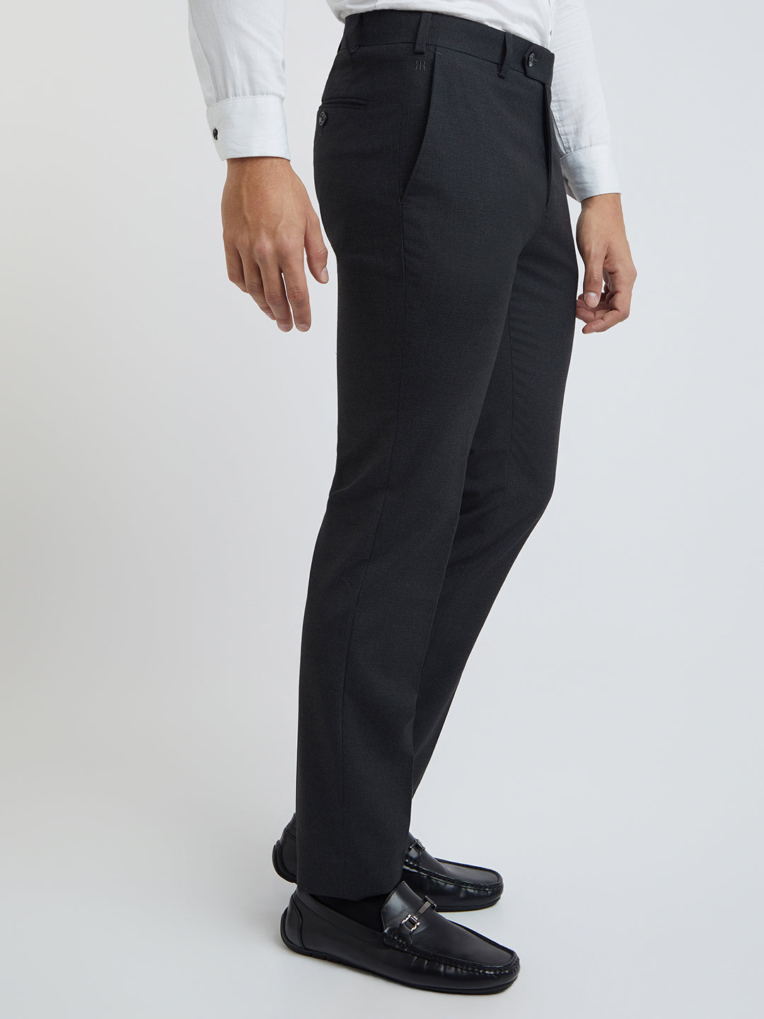 Raymond Men Grey Slim Fit Solid Trouser
