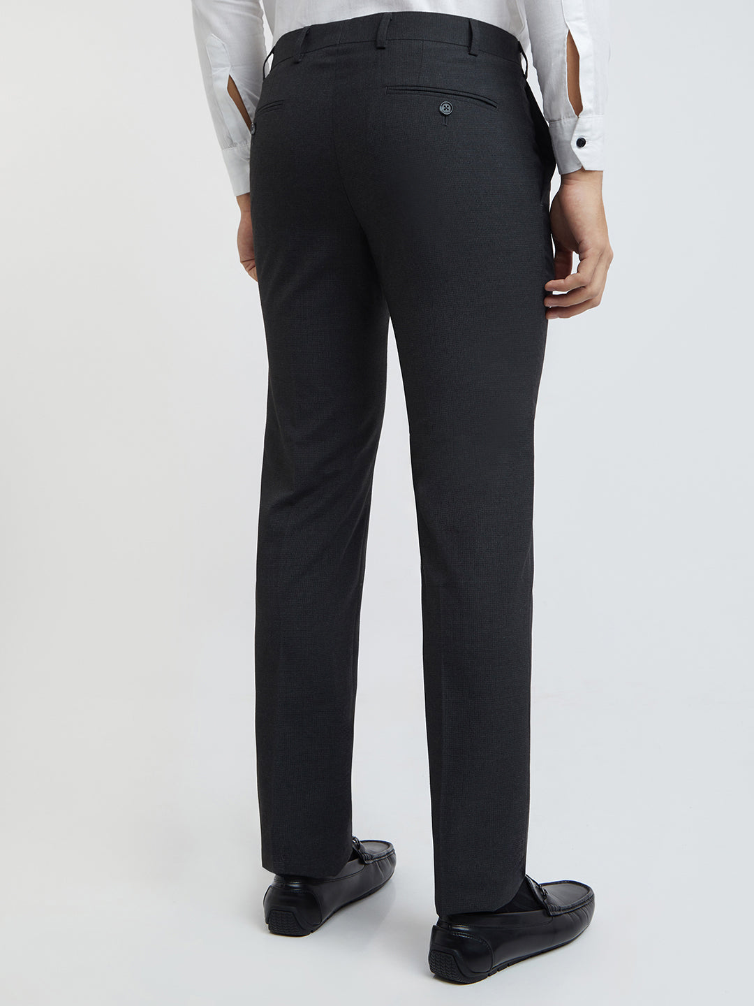 Raymond Men Grey Slim Fit Solid Trouser