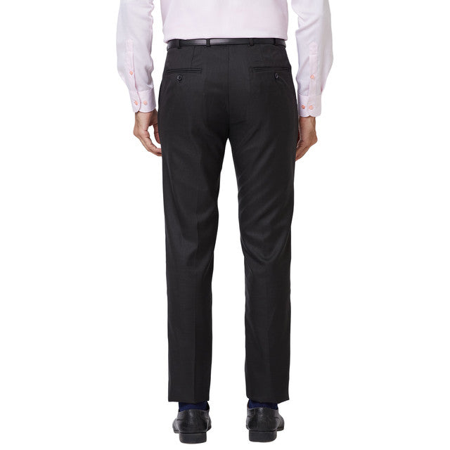 Raymond Black Checks Slim Fit Polyester Blend Trouser