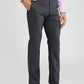 Raymond Grey Checks Slim Fit Polyester Blend Trouser