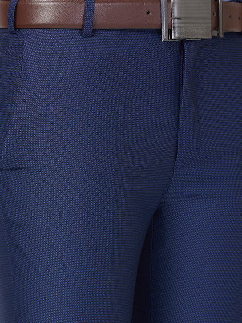 Raymond Men Blue Slim Fit Structured Trouser