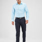 Raymond Blue Structure Slim Fit Polyester Blend Trouser