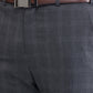 Raymond Grey Checks Slim Fit Polyester Blend Trouser