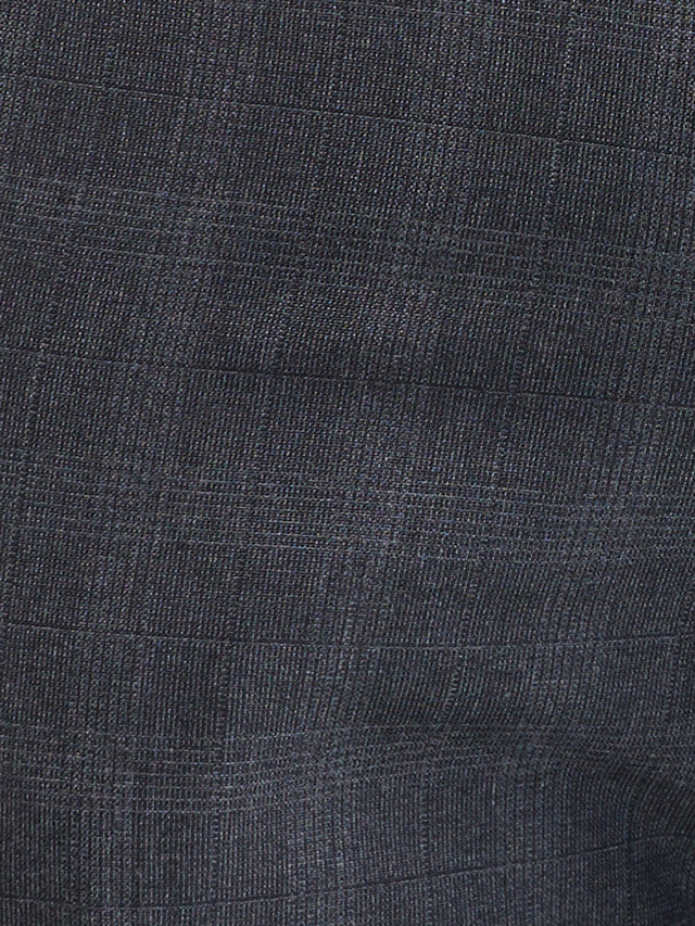 Raymond Grey Checks Slim Fit Polyester Blend Trouser