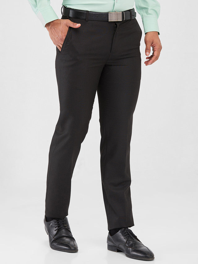 Raymond Brown Structure Slim Fit Polyester Blend Trouser