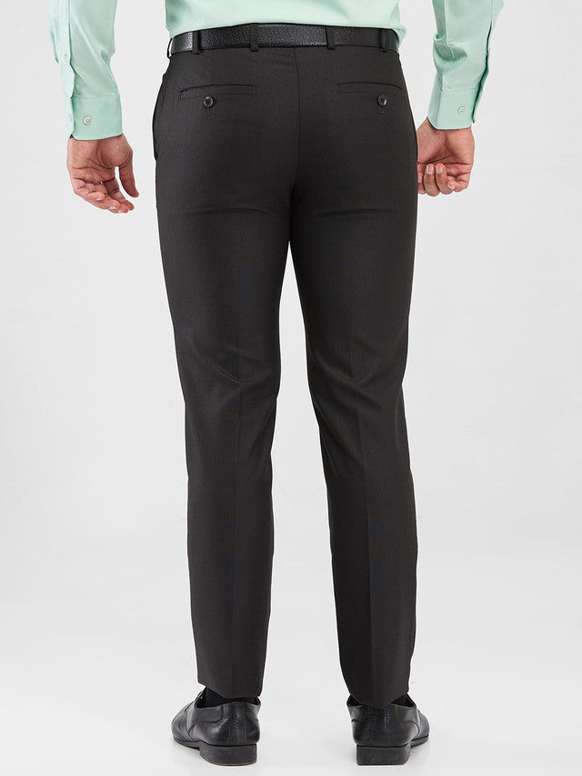 Raymond Brown Structure Slim Fit Polyester Blend Trouser