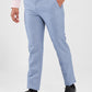 Raymond Blue Checks Slim Fit Polyester Blend Trouser