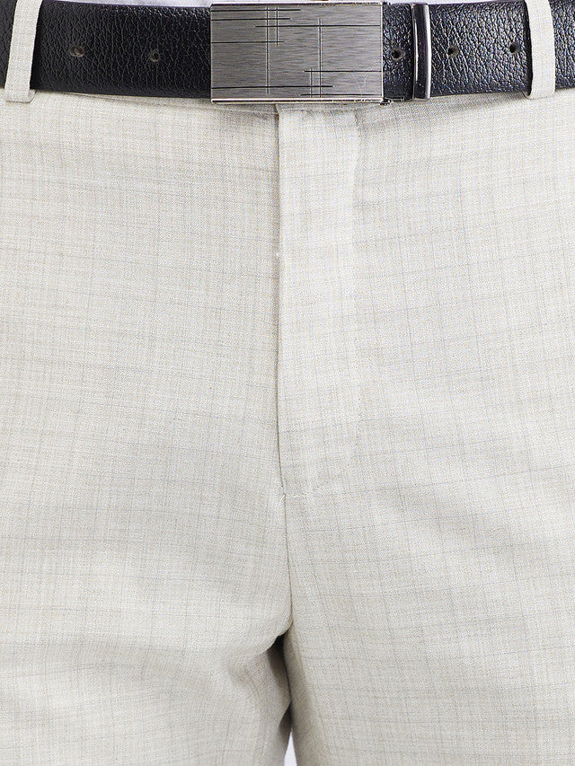 Raymond Brown Checks Slim Fit Polyester Blend Trouser