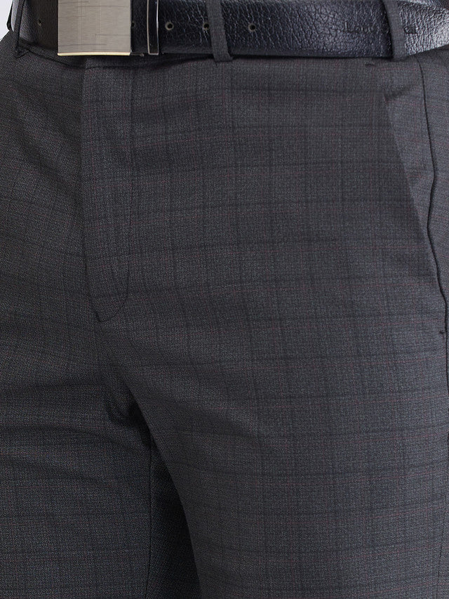 Raymond Green Checks Slim Fit Polyester Blend Trouser