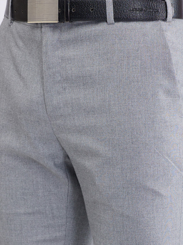 Raymond Blue Checks Slim Fit Polyester Blend Trouser