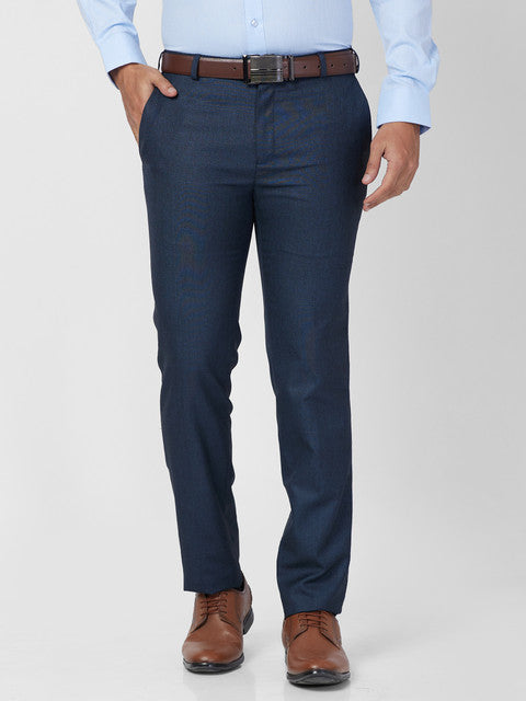 Raymond Men Blue Slim Fit Solid Trouser – MyRaymond