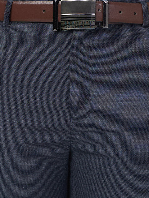 Raymond Men Blue Slim Fit Structured Trouser