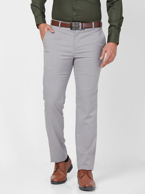 Raymond Men Grey Slim Fit Structured Trouser – MyRaymond