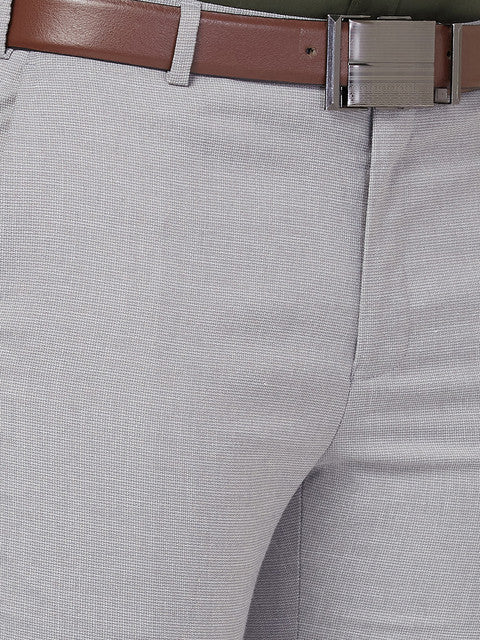 Raymond Men Grey Slim Fit Structured Trouser