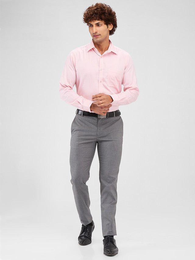 Raymond Grey Structure Slim Fit Polyester Blend Trouser