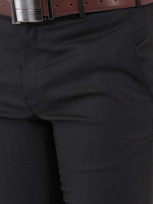 Raymond Black Structure Slim Fit Polyester Blend Trouser