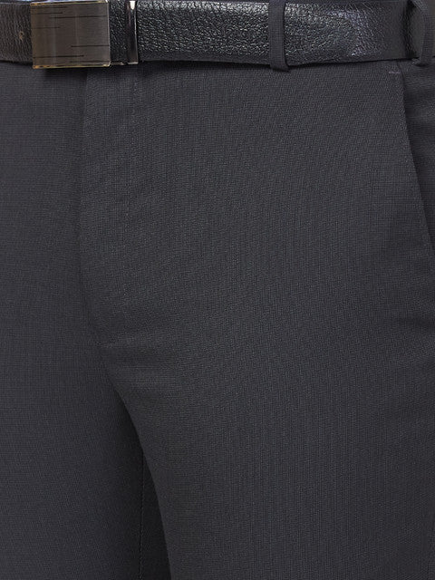 Raymond Men Grey Slim Fit Structured Trouser