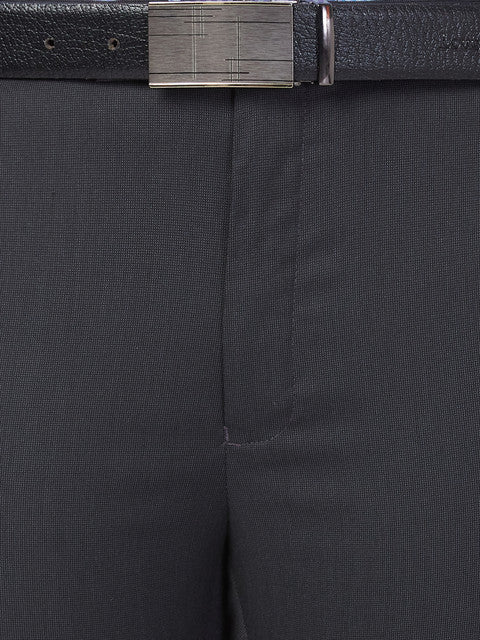 Raymond Men Grey Slim Fit Structured Trouser