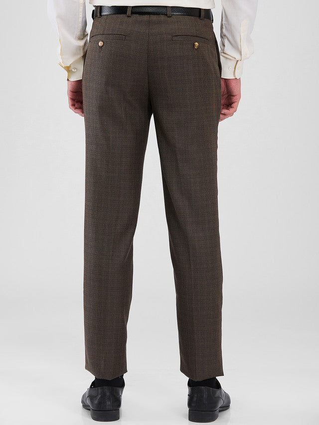 Raymond Brown Structure Slim Fit Polyester Blend Trouser