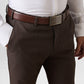 Raymond Men Brown Checks Slim Fit Polyester Blend Trouser