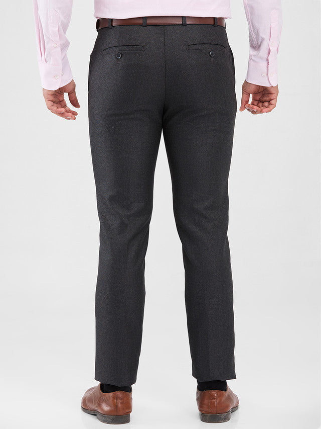 Raymond Grey Structure Slim Fit Polyester Blend Trouser