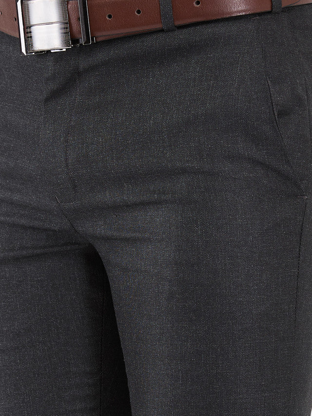 Raymond Grey Structure Slim Fit Polyester Blend Trouser