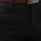 Raymond Men Black Checks Slim Fit Polyester Blend Trouser