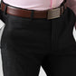 Raymond Men Black Checks Slim Fit Polyester Blend Trouser