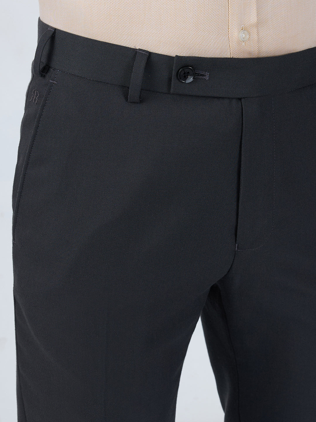 Raymond Men Grey Slim Fit Solid Trouser
