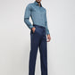 Raymond Men Blue Slim Fit Solid Trouser