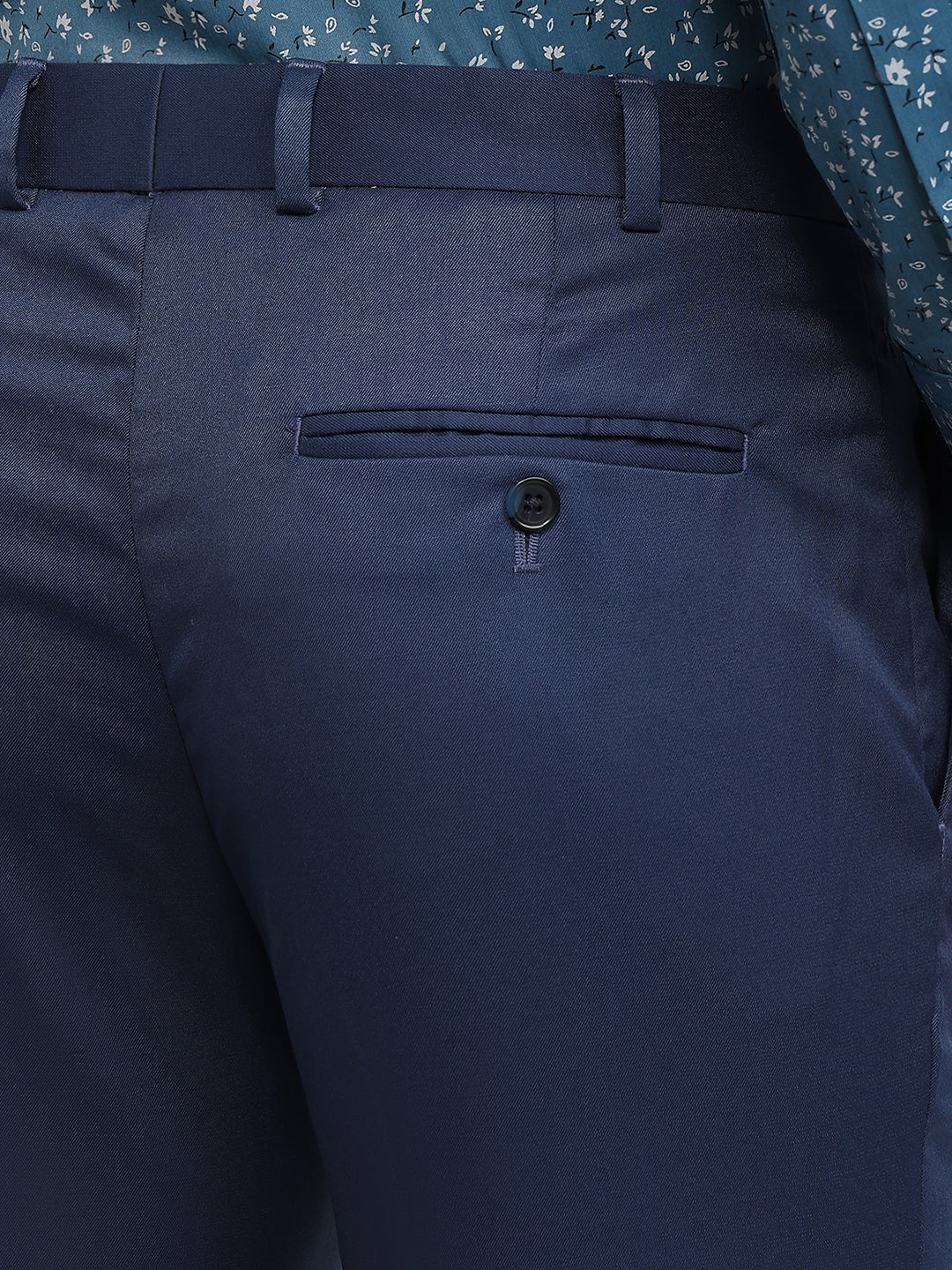Raymond Men Blue Slim Fit Solid Trouser