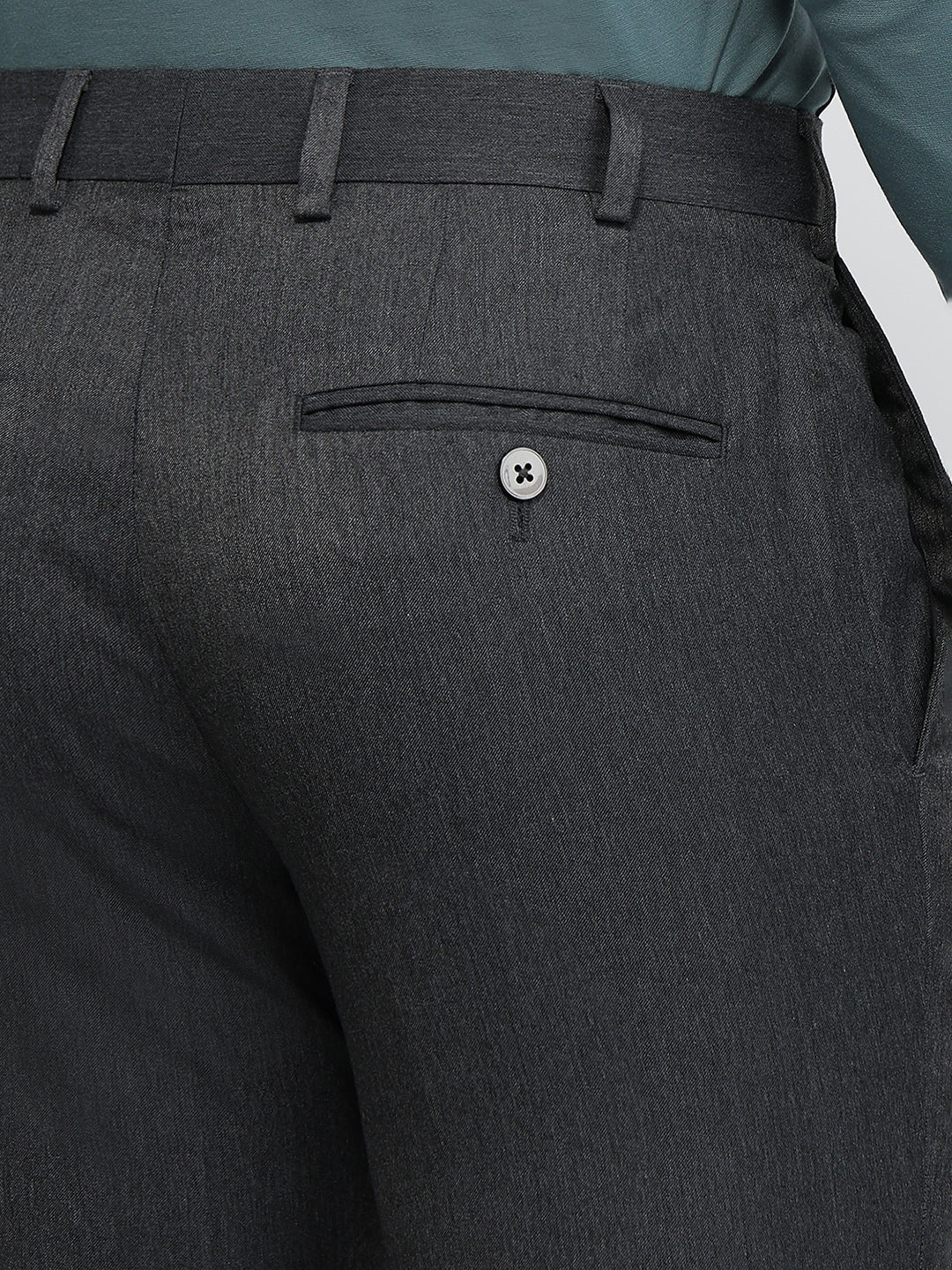 Raymond Men Grey Slim Fit Solid Trouser