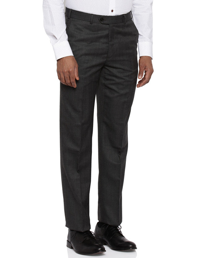 Raymond Grey Contemporary Fit Polyester Blend Trouser