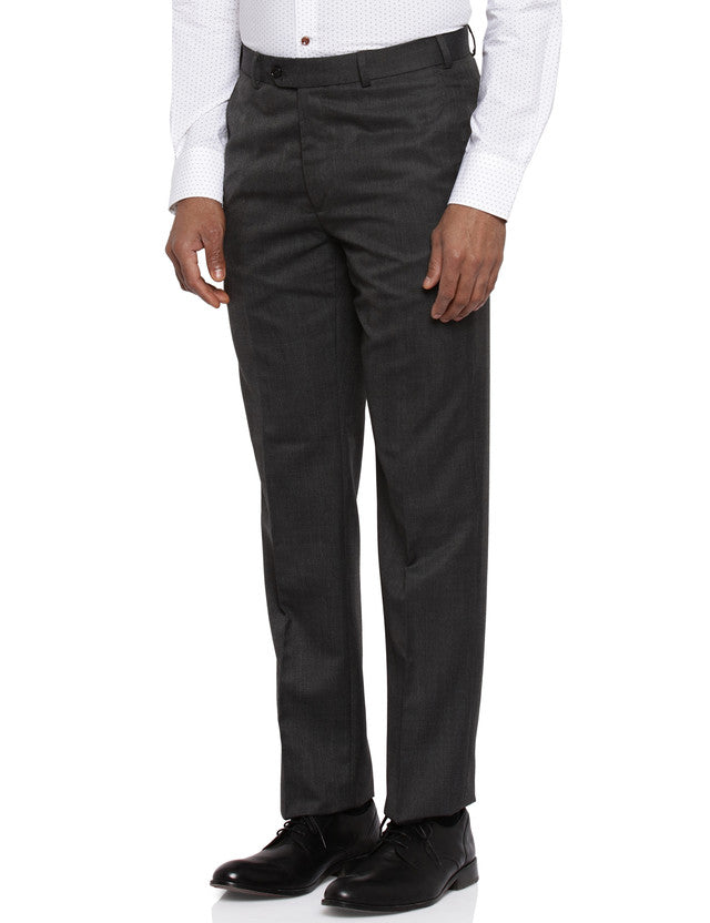 Raymond Grey Contemporary Fit Polyester Blend Trouser