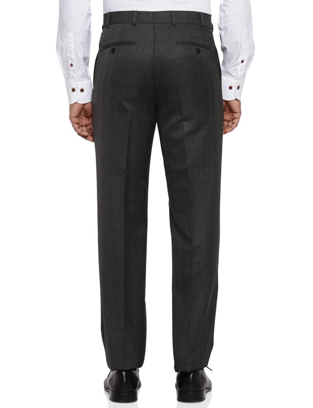 Raymond Grey Contemporary Fit Polyester Blend Trouser