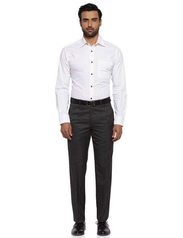 Raymond Grey Contemporary Fit Polyester Blend Trouser