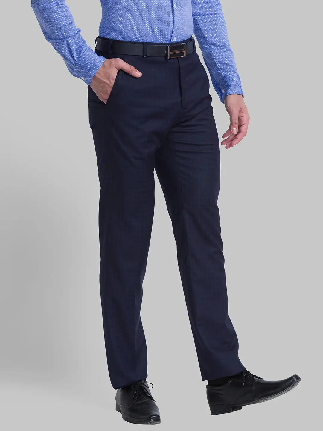 Men Regular Fit Grey Chinos & Trouser