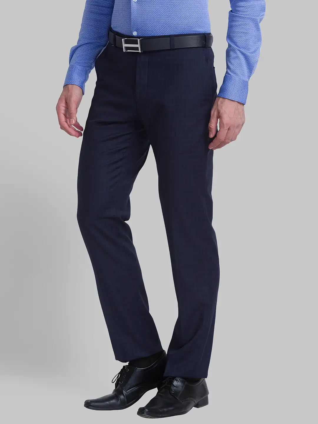 Men Regular Fit Grey Chinos & Trouser