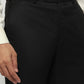 Raymond Men Black Contemporary Fit Solid Trouser