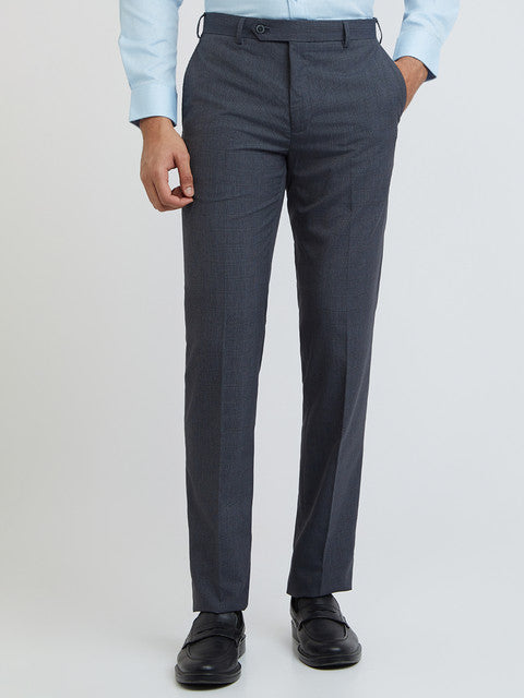 Men Contemporary Fit Grey Trouser